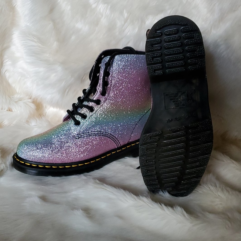 1460 Pascal Rainbow Glitter Doc Martens Womens